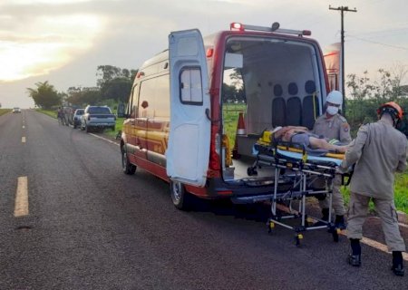 ANGÉLICA: Grave acidente deixa jovem ferido na MS-274