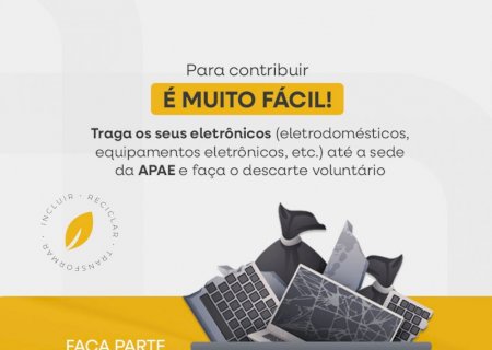 DOE SEU ELETRÔNICO USADO PARA A APAE DE ANGÉLICA!