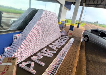 ANGÉLICA: Comboio em alta velocidade leva à apreensão de R$ 120 mil em cigarros contrabandeados