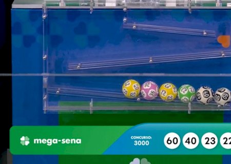 Mega-Sena, concurso 3.000: prêmio acumula e vai a R$ 115 milhões