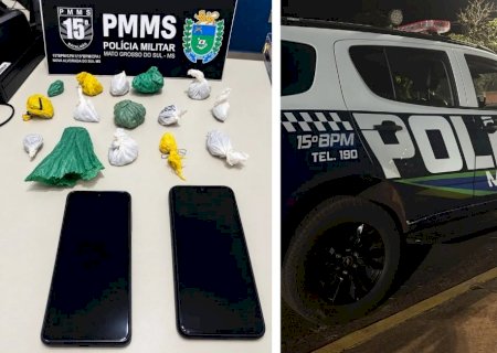 Homem é preso e dois adolescentes são apreendidos por tráfico de drogas em Nova Alvorada do Sul